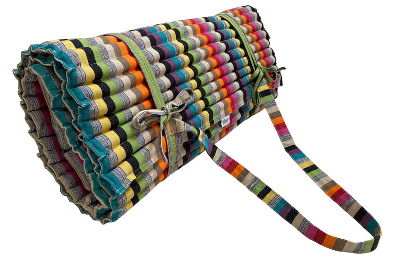 Multi Stripe Beach Mattress with Pillow