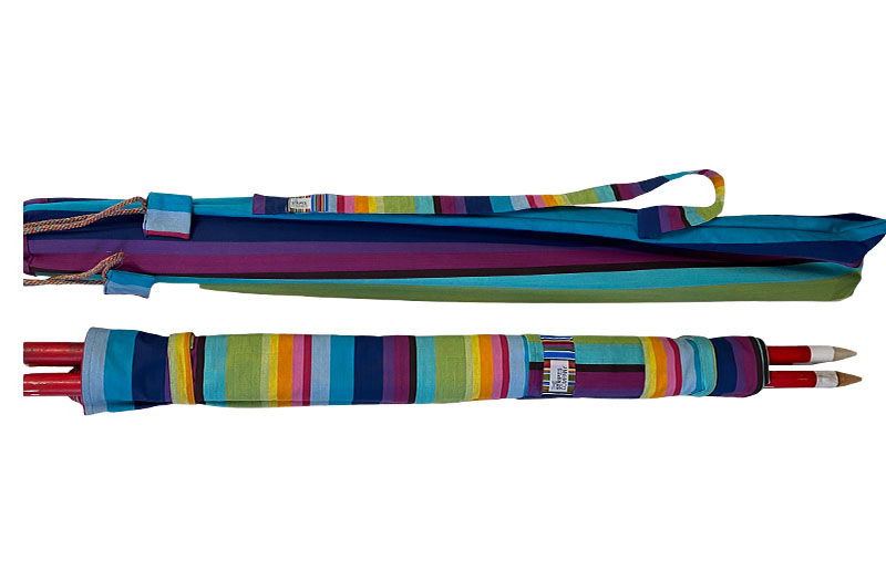 Bright Rainbow Stripe 5 Pole Beach Windbreaks with Carry Bag