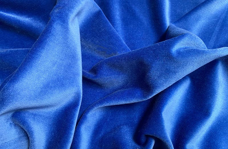 Blue Velvet Fabric, Blue Cotton Velvet Fabric