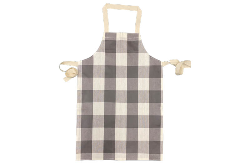 Grey Gingham PVC Kids Aprons | Childrens Grey Check Oilcloth Aprons