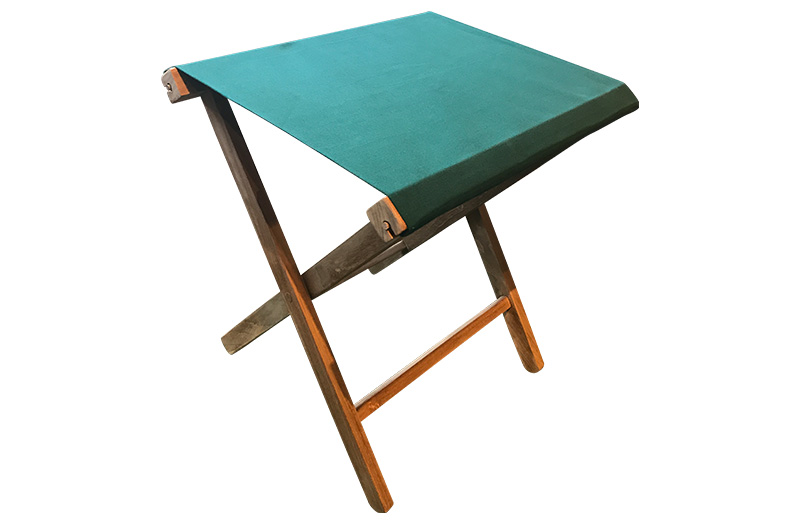 Dark Green Folding Stool - Portable Folding Stool with Dark Green Seat