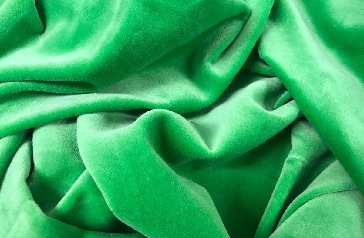 Green Cotton Velvet Fabric | The Stripes Company | The Stripes Company ...