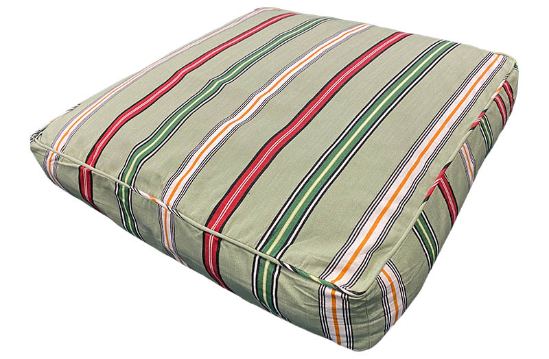 Pale Green, Green, Red Stripe Large Floor Cushions