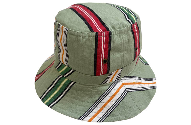 Pale Green Stripe Bucket Hats - Stripe Sun Hat