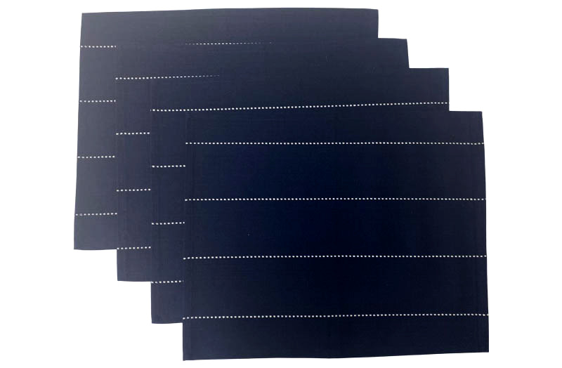 placemats navy blue with white dotted stripe