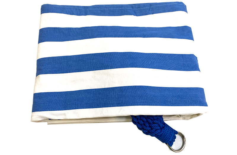 Blue and White Stripe Fabric, Wide Mediterranean Blue Stripe Cotton Fabric