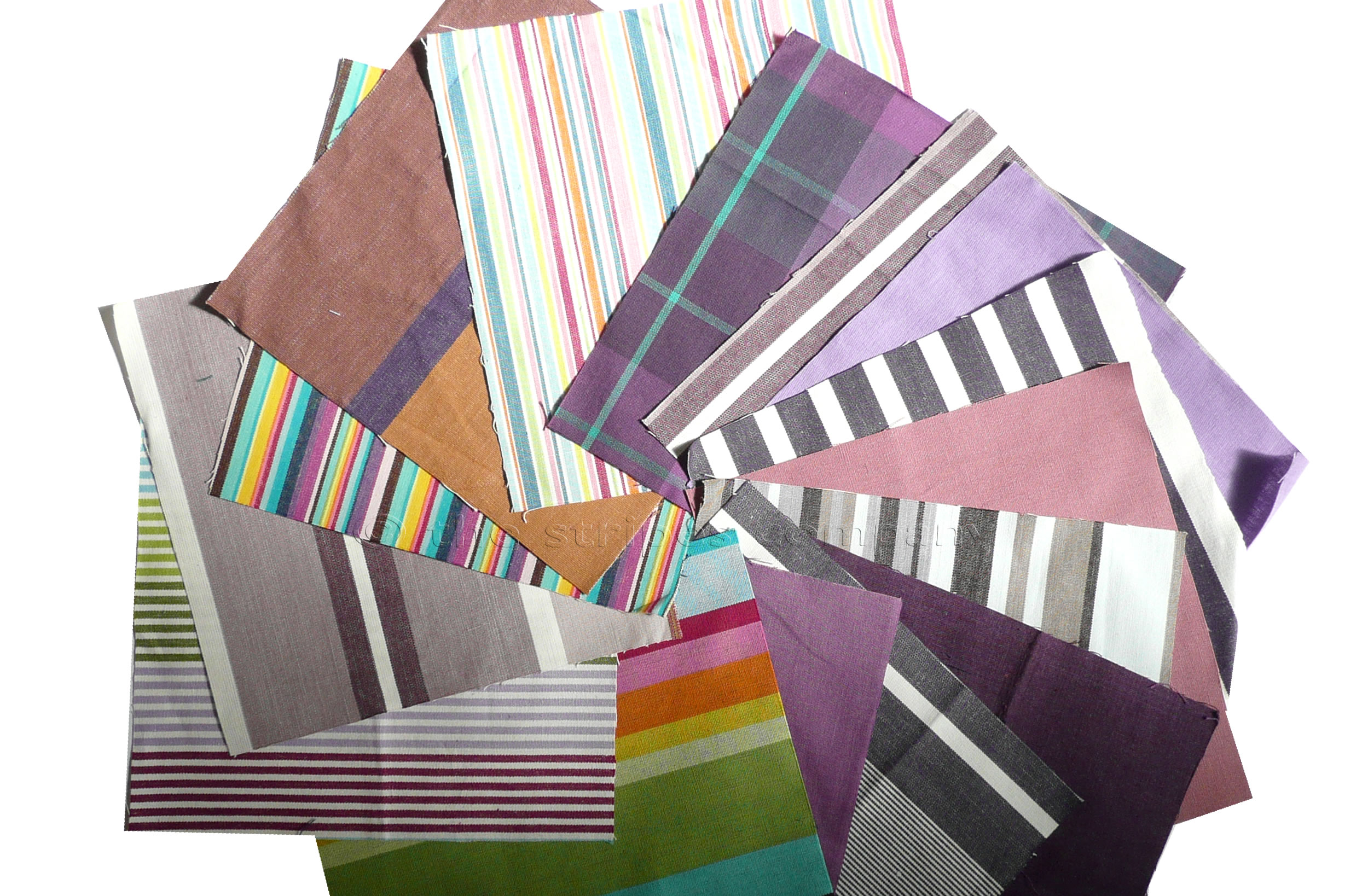 Bumper Pack of Striped Cotton Fabric Squares for Patchwork