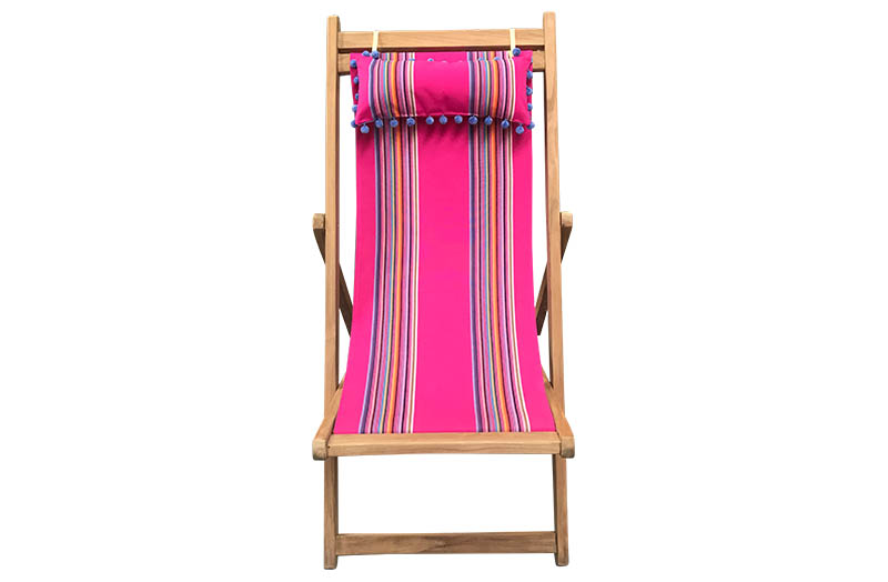 bright pink deck chair