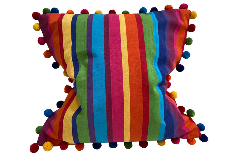 primary colour stripe cushion