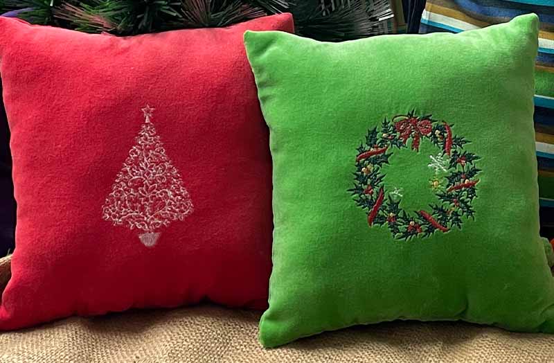 Christmas Motif Velvet Cushions