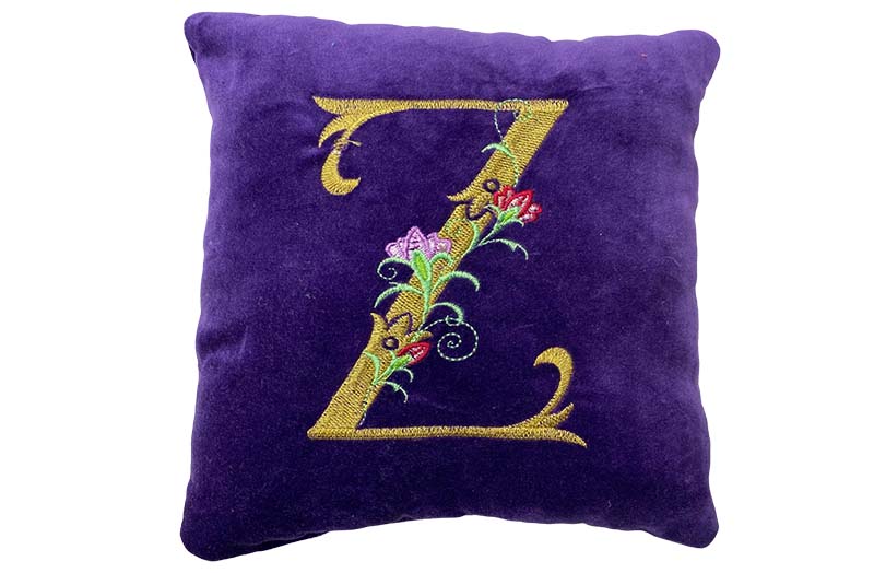 Small Purple Velvet Personalised Cushions