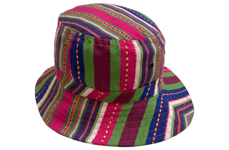 Hot Pink, Green, Purple, Blue Striped Bucket Hats - Stripe Sun Hat