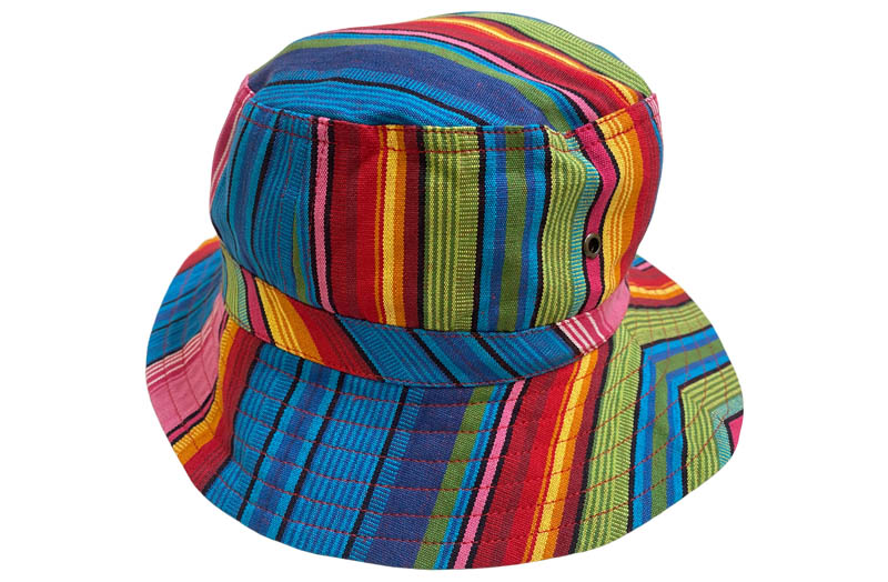 Bright pink, Blue turquoise, Green Striped Bucket Hats - Stripe Sun Hat