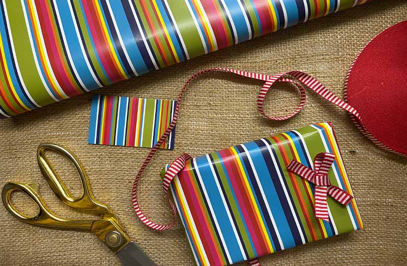 Luxury Colourful Striped Wrapping Paper