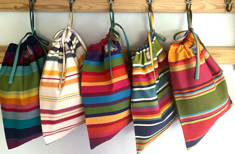 stripe shoe bags