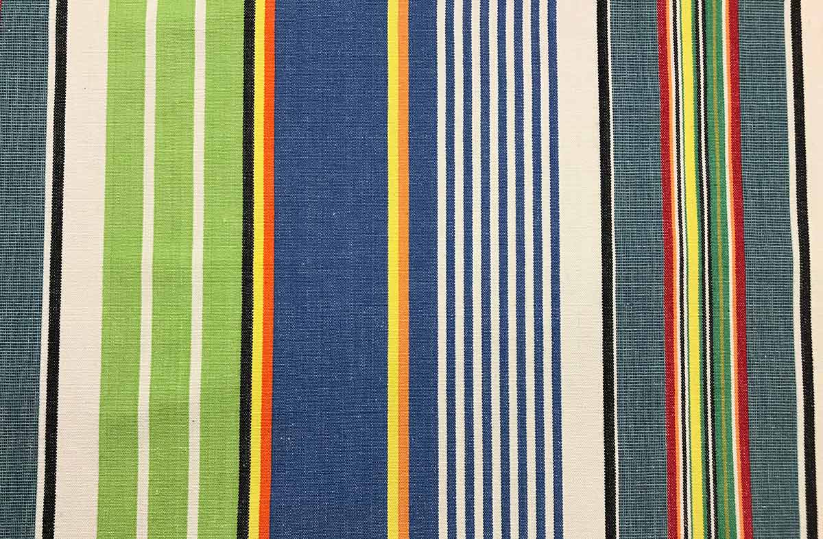 Blue and Green Striped Fabric - Tumbling Stripe | The Stripes Company ...