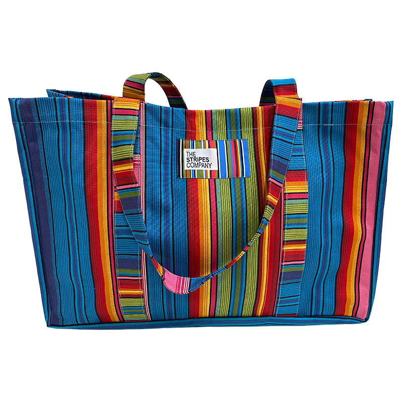 huge striped beach bag