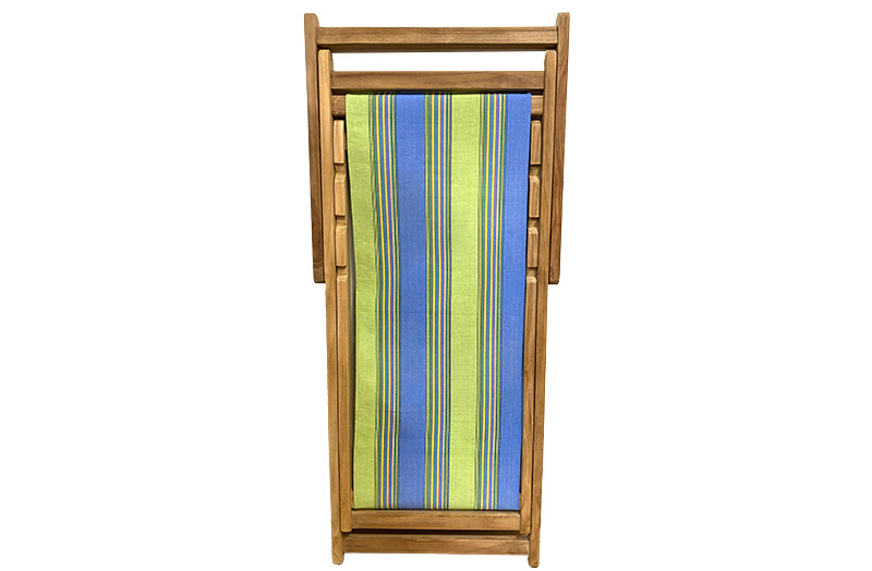 blue green stripe deck chair